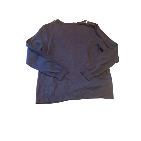 Tommy Bahama Navy V-Neck Sweater Embellished Neckline XL - Picture 6 of 6